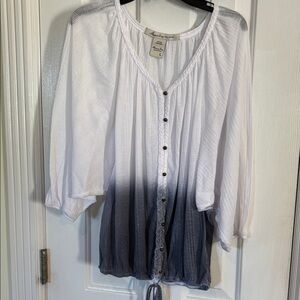 American Rag White and Gray Ombre Blouse